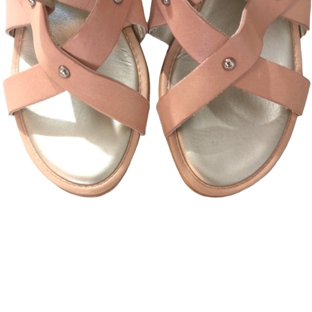 Anna Capris Italian Leather Strappy Tan Sandals size 8.5 M - Picture 4 of 12
